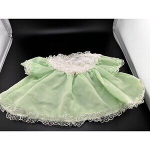 Vtg Cabbage Patch Kids Doll Clothes Green Frilly A-line Lacy Dress Coleco 1983